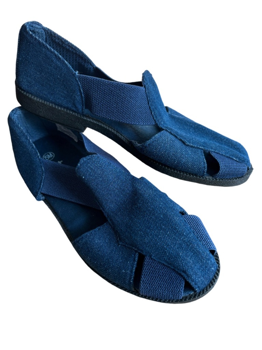 totes Women's Almond Toe Denim Fisherman Flats Size 5